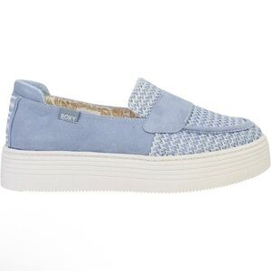 Roxy Sheilahh 2.0 Platform Loafers Womens 10 Blue Slip On Sneakers New Tried On